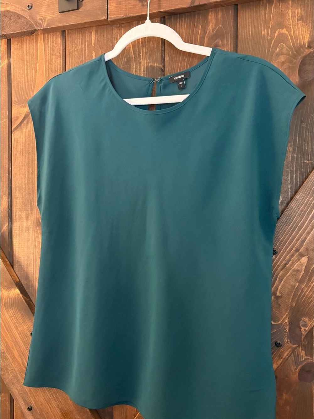 Express Dark Teal Gramercy Cap-Sleeve Top